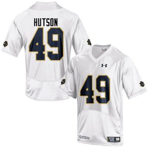 Notre Dame Fighting Irish Men's Brandon Hutson #49 White Under Armour Authentic Stitched College NCAA Football Jersey LHA3699FT